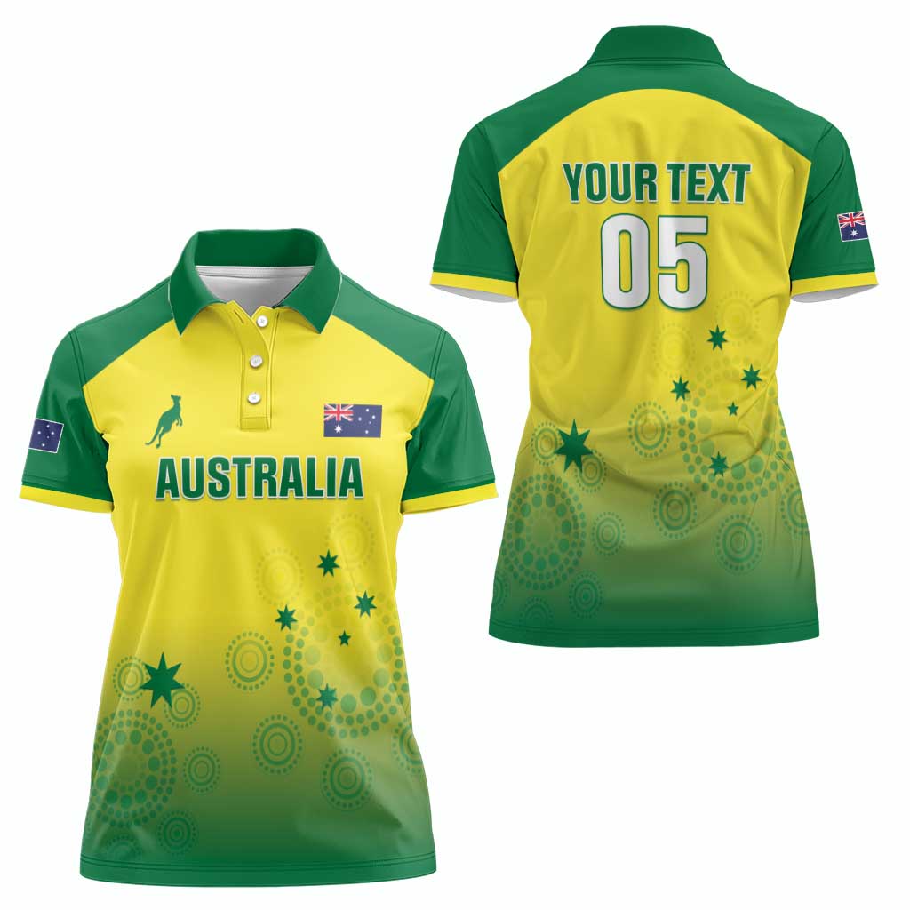 Custom Australia Cricket Women Polo Shirt Go Champions Aussies LT05 - Wonder Print Shop