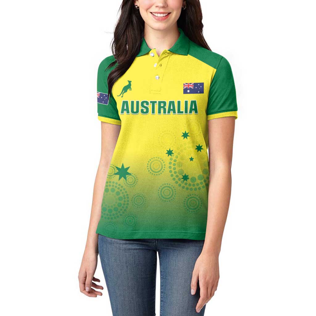 Custom Australia Cricket Women Polo Shirt Go Champions Aussies LT05 - Wonder Print Shop