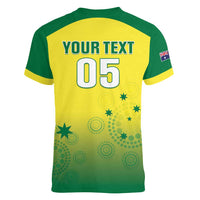 Custom Australia Cricket Women V-Neck T-Shirt Go Champions Aussies LT05 - Wonder Print Shop