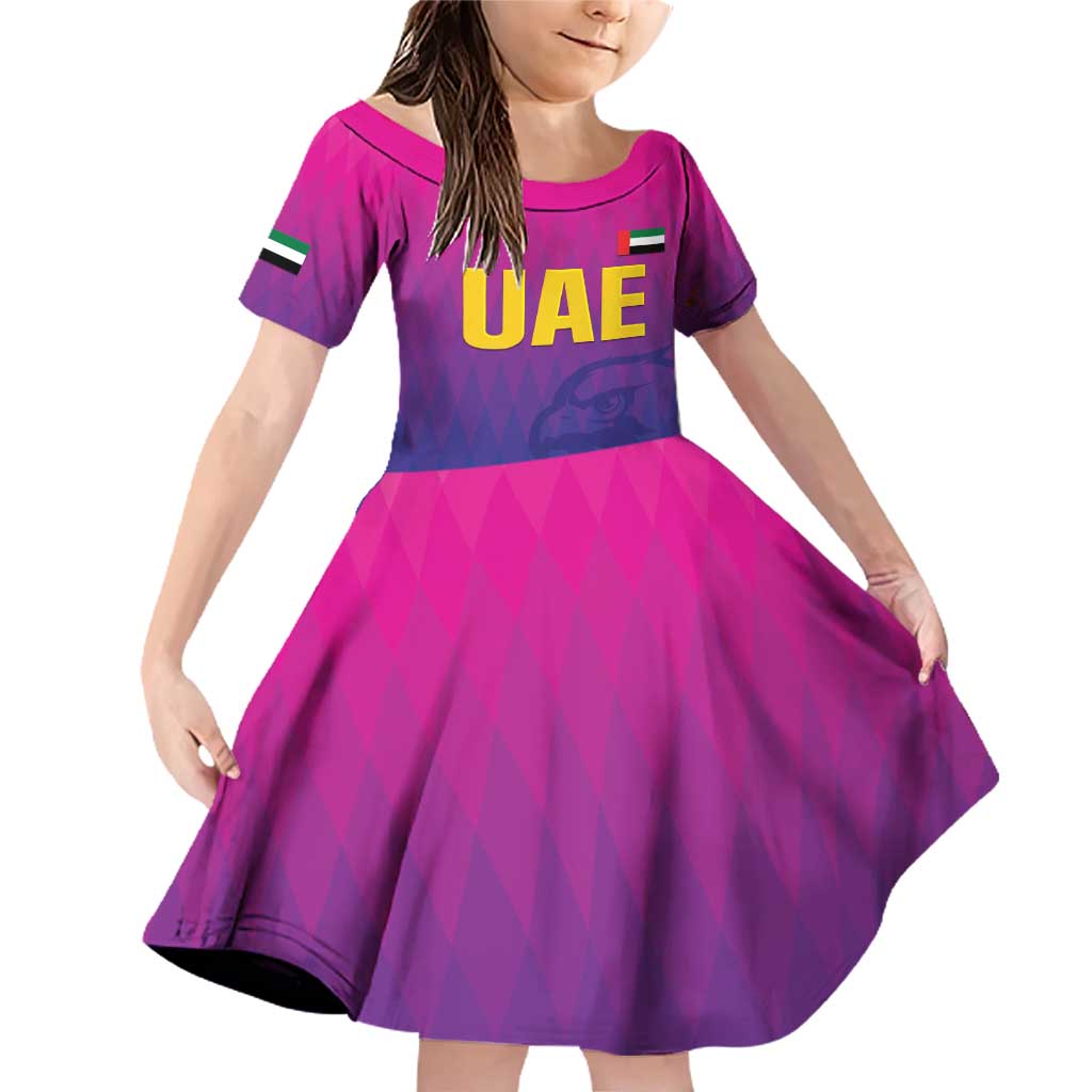 Custom United Arab Emirates Cricket Family Matching Off Shoulder Short Dress and Hawaiian Shirt Go Champions Sporty Style LT05 - Wonder Print Shop