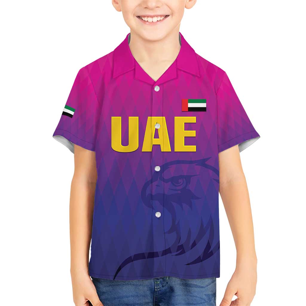 Custom United Arab Emirates Cricket Family Matching Off Shoulder Short Dress and Hawaiian Shirt Go Champions Sporty Style LT05 - Wonder Print Shop
