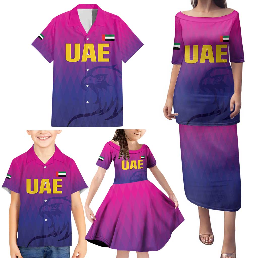 Custom United Arab Emirates Cricket Family Matching Puletasi and Hawaiian Shirt Go Champions Sporty Style LT05 - Wonder Print Shop
