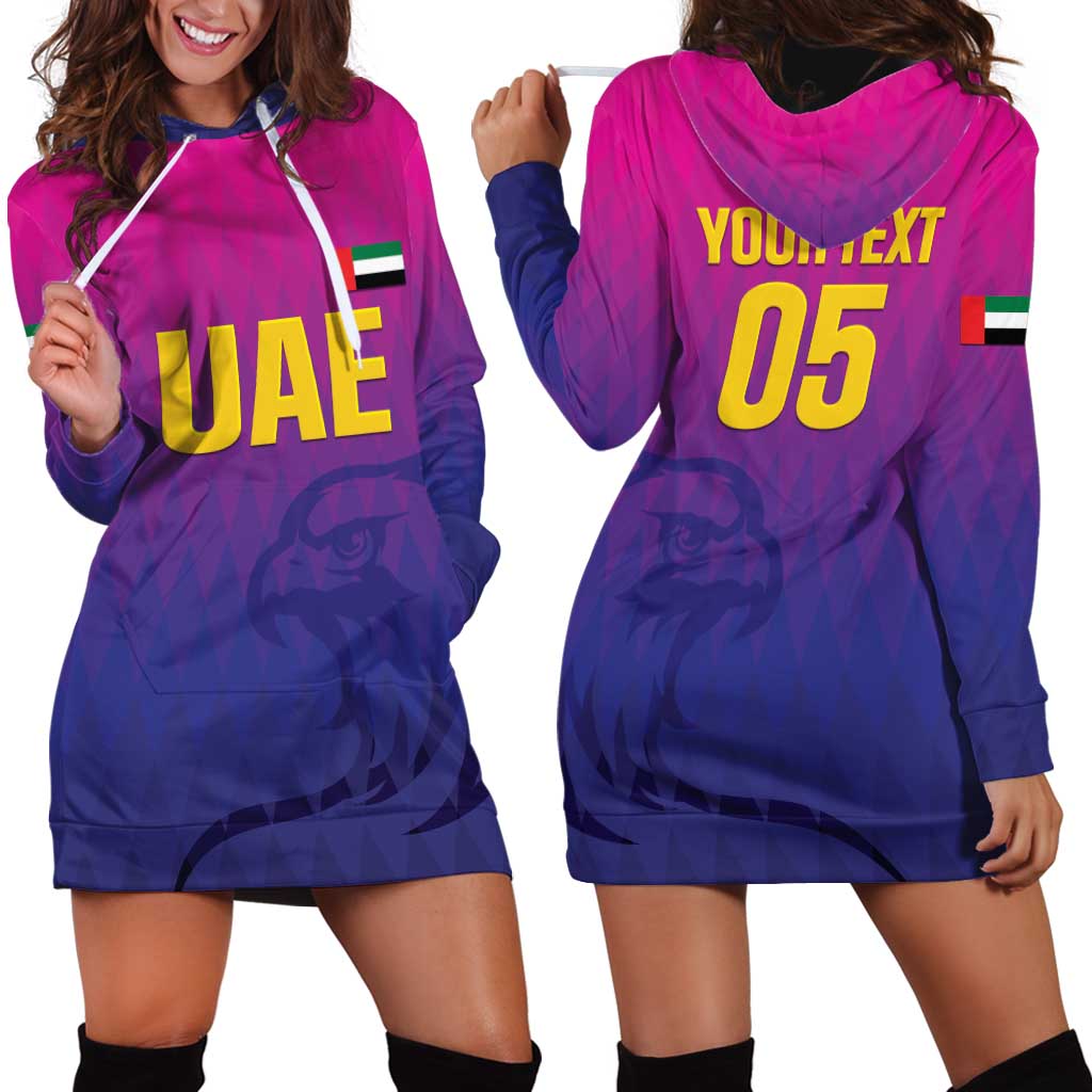 Custom United Arab Emirates Cricket Hoodie Dress Go Champions Sporty Style LT05 - Wonder Print Shop