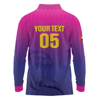 Custom United Arab Emirates Cricket Long Sleeve Polo Shirt Go Champions Sporty Style LT05 - Wonder Print Shop