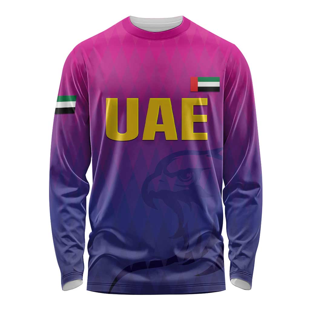 Custom United Arab Emirates Cricket Long Sleeve Shirt Go Champions Sporty Style LT05 - Wonder Print Shop