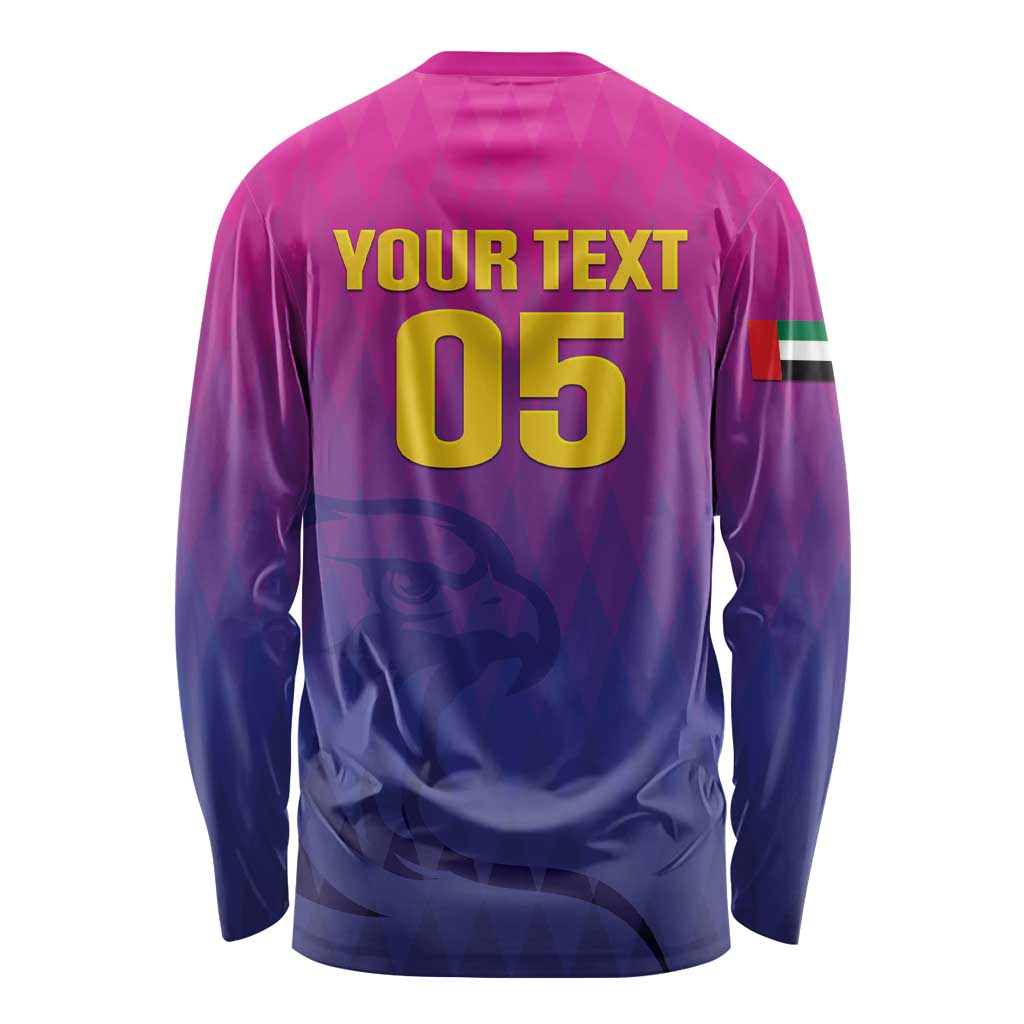 Custom United Arab Emirates Cricket Long Sleeve Shirt Go Champions Sporty Style LT05 - Wonder Print Shop