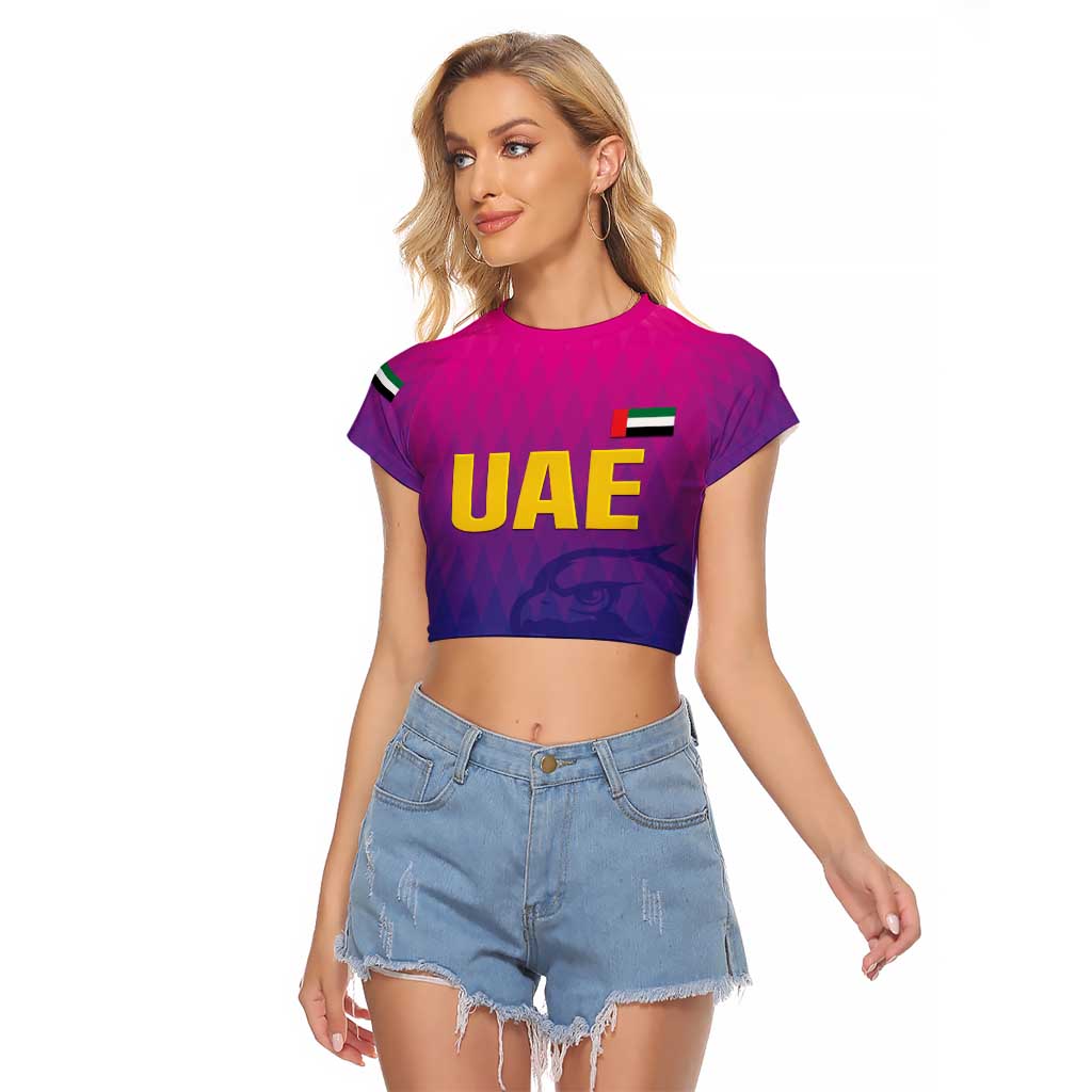 Custom United Arab Emirates Cricket Raglan Cropped T Shirt Go Champions Sporty Style LT05 - Wonder Print Shop