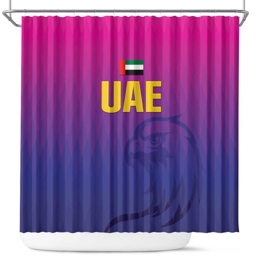 United Arab Emirates Cricket Shower Curtain Go Champions Sporty Style