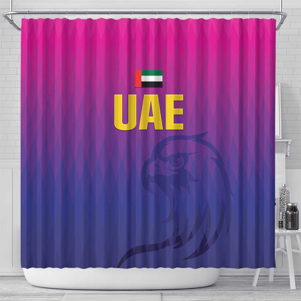 United Arab Emirates Cricket Shower Curtain Go Champions Sporty Style