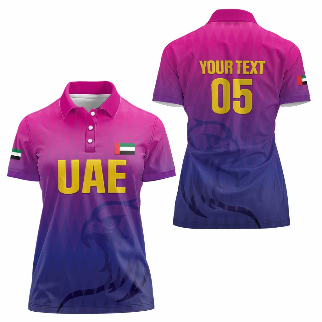 Custom United Arab Emirates Cricket Women Polo Shirt Go Champions Sporty Style LT05 - Wonder Print Shop