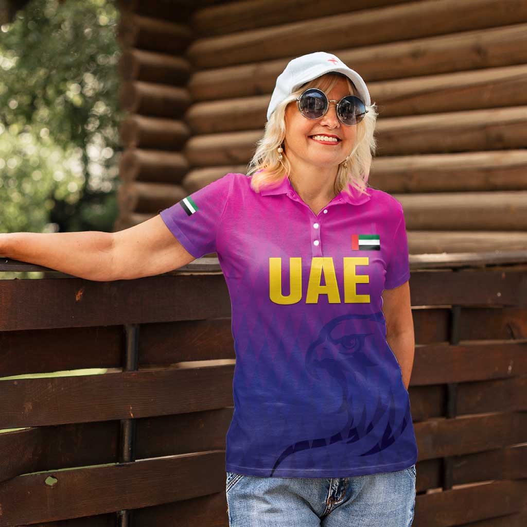 Custom United Arab Emirates Cricket Women Polo Shirt Go Champions Sporty Style LT05 - Wonder Print Shop