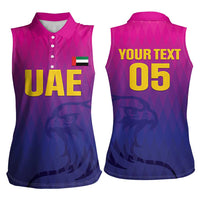 Custom United Arab Emirates Cricket Women Sleeveless Polo Shirt Go Champions Sporty Style LT05 - Wonder Print Shop