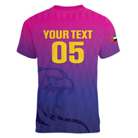 Custom United Arab Emirates Cricket Women V-Neck T-Shirt Go Champions Sporty Style LT05 - Wonder Print Shop