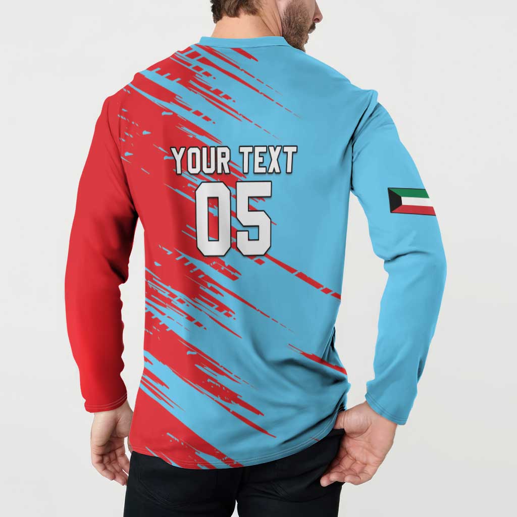 Custom Kuwait Cricket Button Sweatshirt Unique Style LT05 - Wonder Print Shop