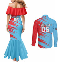 Custom Kuwait Cricket Couples Matching Mermaid Dress and Long Sleeve Button Shirt Unique Style