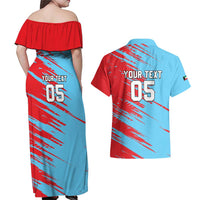 Custom Kuwait Cricket Couples Matching Off Shoulder Maxi Dress and Hawaiian Shirt Unique Style LT05 - Wonder Print Shop