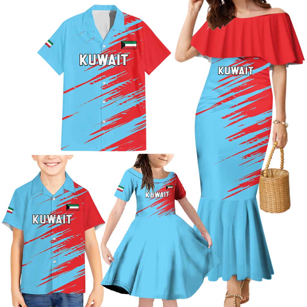 Custom Kuwait Cricket Family Matching Mermaid Dress and Hawaiian Shirt Unique Style LT05 - Wonder Print Shop