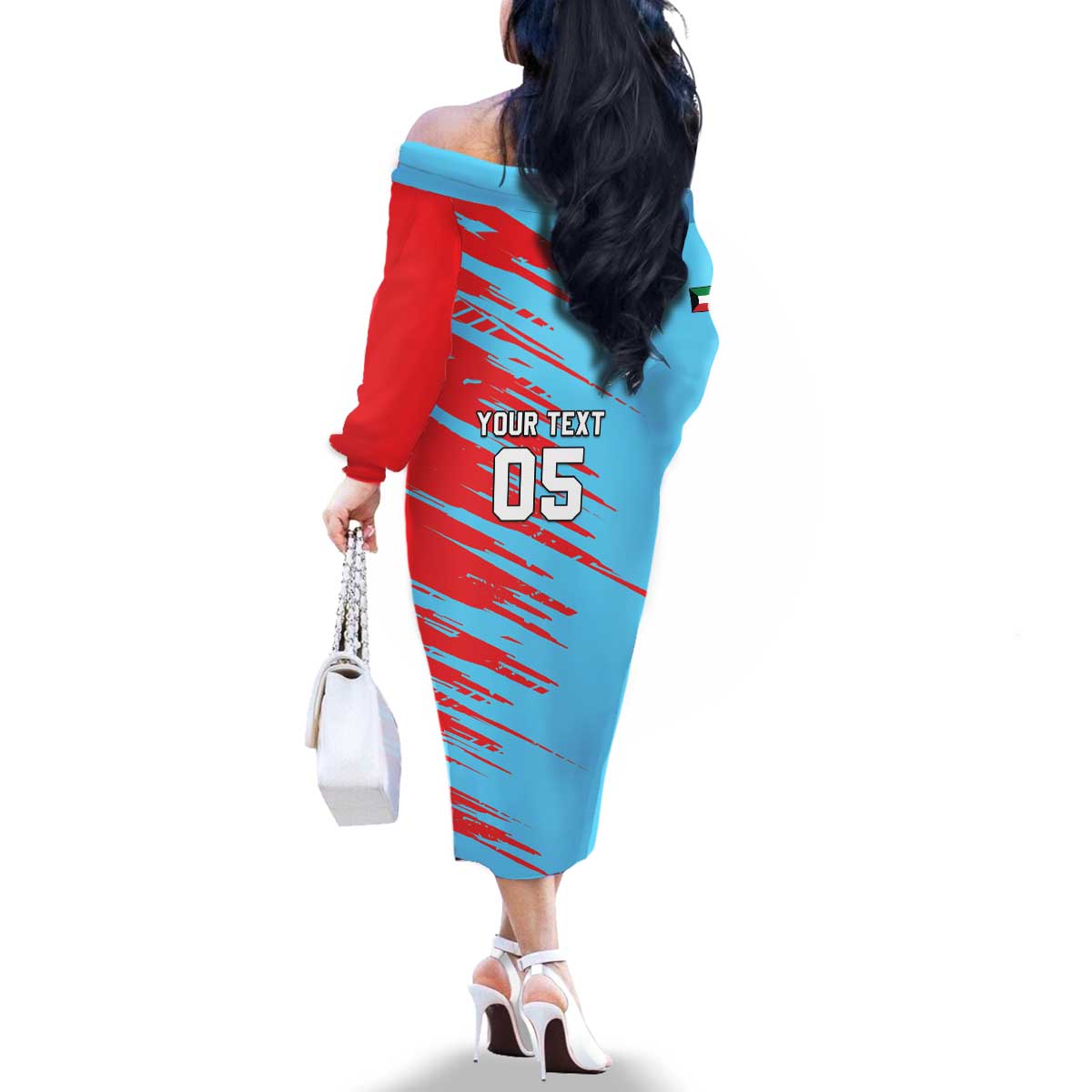 Custom Kuwait Cricket Family Matching Off The Shoulder Long Sleeve Dress and Hawaiian Shirt Unique Style LT05 - Wonder Print Shop