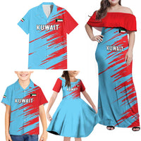 Custom Kuwait Cricket Family Matching Off Shoulder Maxi Dress and Hawaiian Shirt Unique Style LT05 - Wonder Print Shop