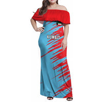 Custom Kuwait Cricket Family Matching Off Shoulder Maxi Dress and Hawaiian Shirt Unique Style LT05 - Wonder Print Shop