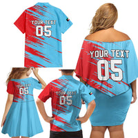 Custom Kuwait Cricket Family Matching Off Shoulder Short Dress and Hawaiian Shirt Unique Style LT05 - Wonder Print Shop
