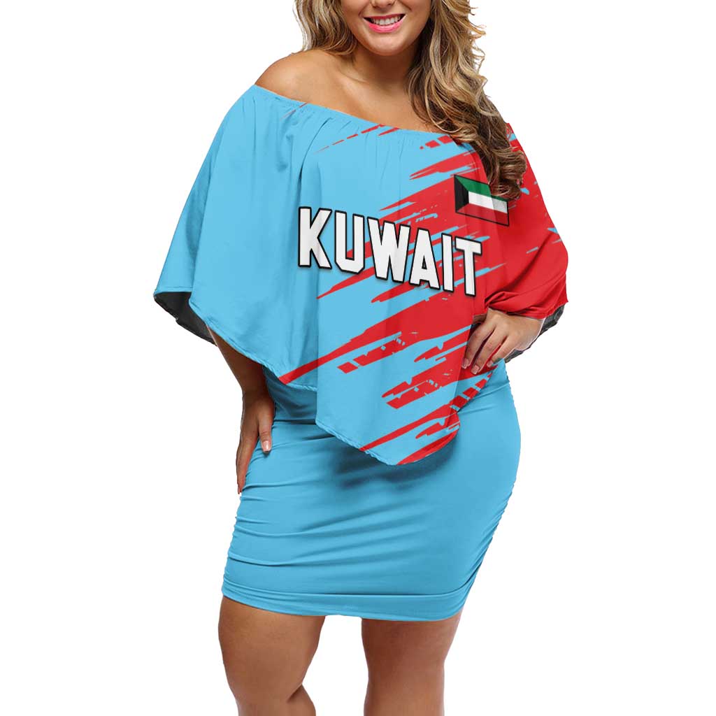 Custom Kuwait Cricket Family Matching Off Shoulder Short Dress and Hawaiian Shirt Unique Style LT05 - Wonder Print Shop