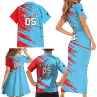 Custom Kuwait Cricket Family Matching Short Sleeve Bodycon Dress and Hawaiian Shirt Unique Style LT05 - Wonder Print Shop