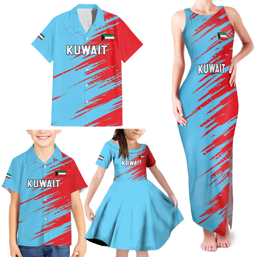 Custom Kuwait Cricket Family Matching Tank Maxi Dress and Hawaiian Shirt Unique Style LT05 - Wonder Print Shop