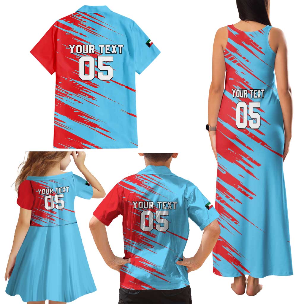 Custom Kuwait Cricket Family Matching Tank Maxi Dress and Hawaiian Shirt Unique Style LT05 - Wonder Print Shop
