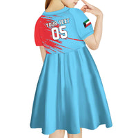 Custom Kuwait Cricket Kid Short Sleeve Dress Unique Style LT05 - Wonder Print Shop