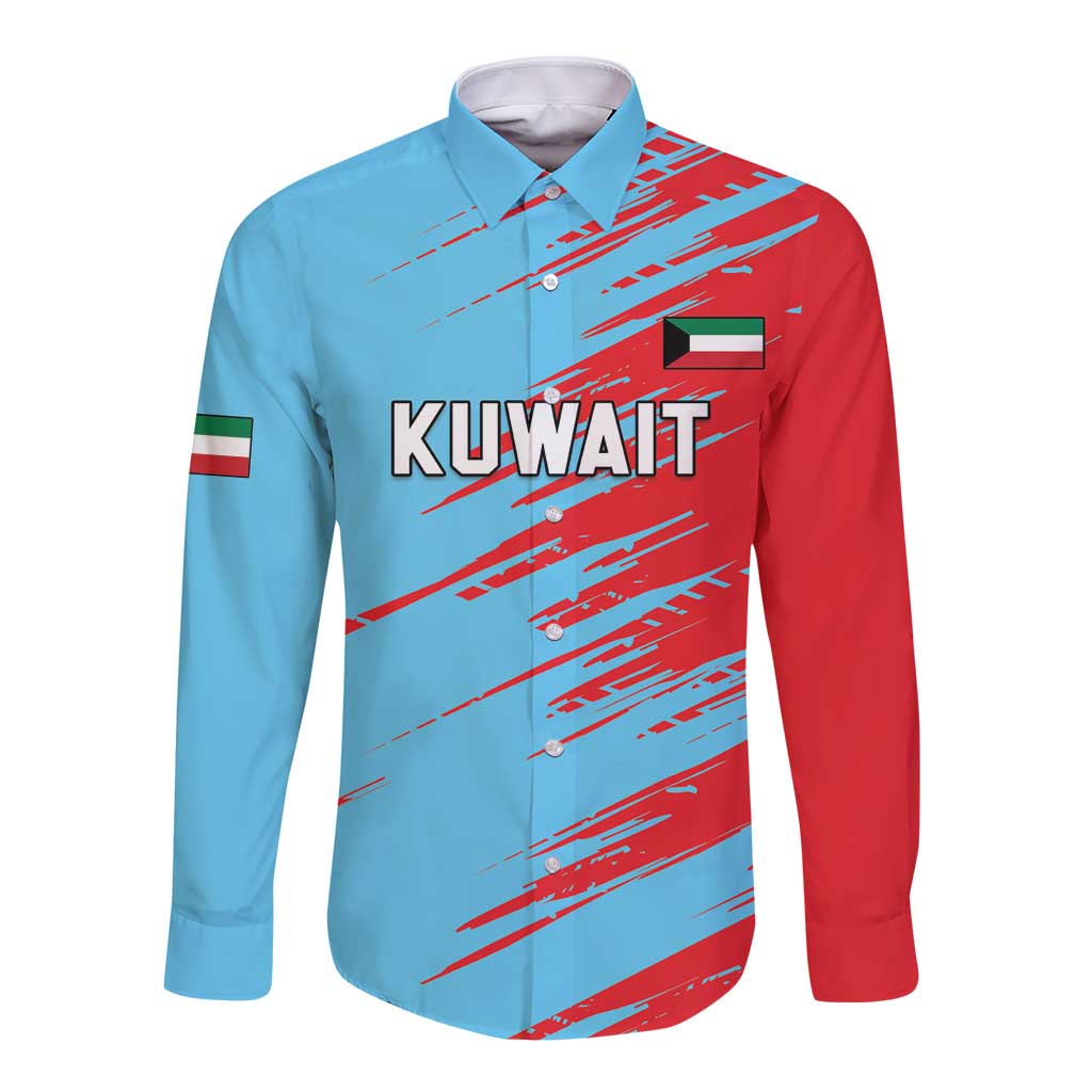 Custom Kuwait Cricket Long Sleeve Button Shirt Unique Style LT05 - Wonder Print Shop