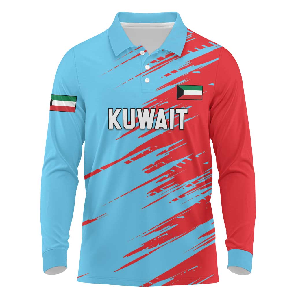 Custom Kuwait Cricket Long Sleeve Polo Shirt Unique Style LT05 - Wonder Print Shop