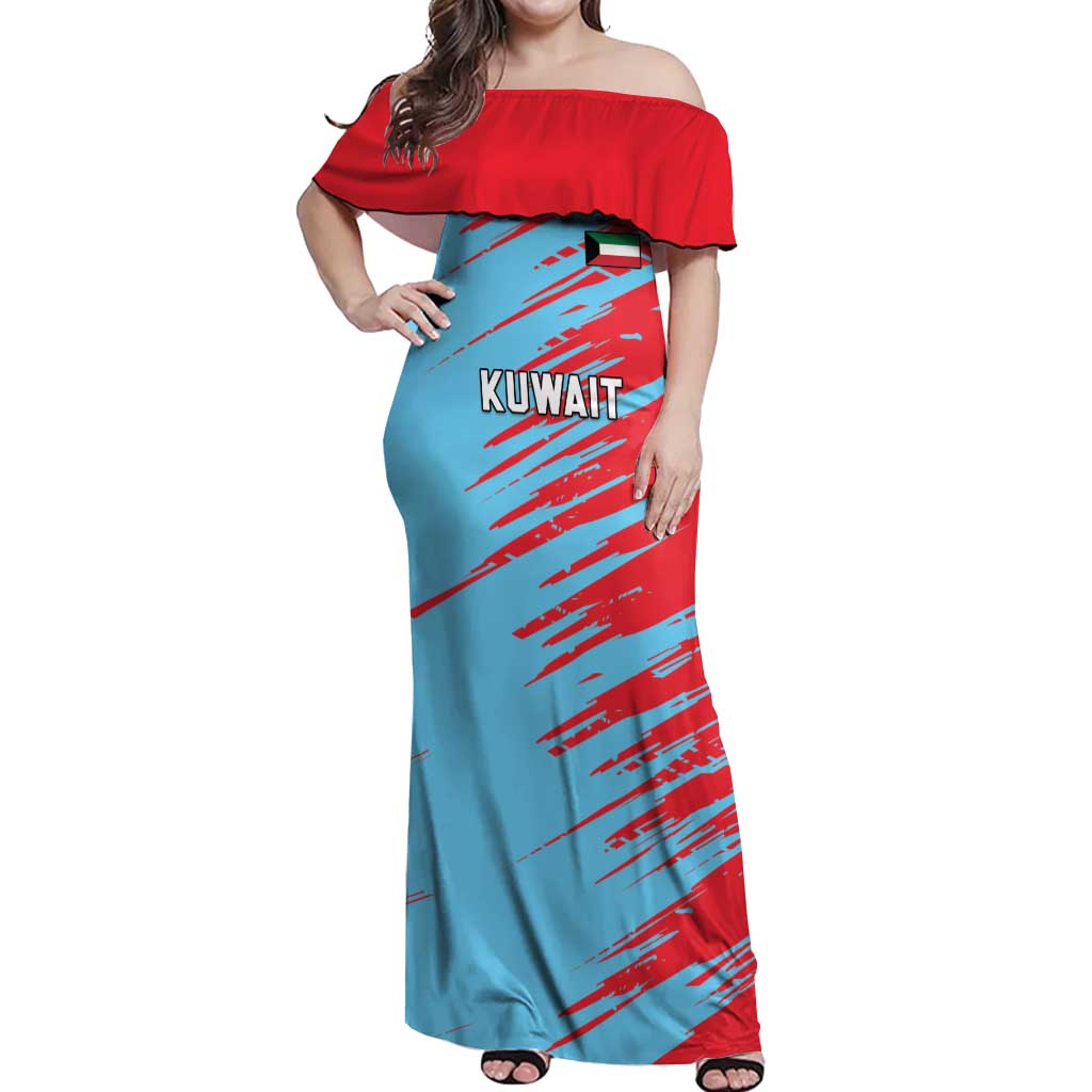 Custom Kuwait Cricket Off Shoulder Maxi Dress Unique Style LT05 - Wonder Print Shop