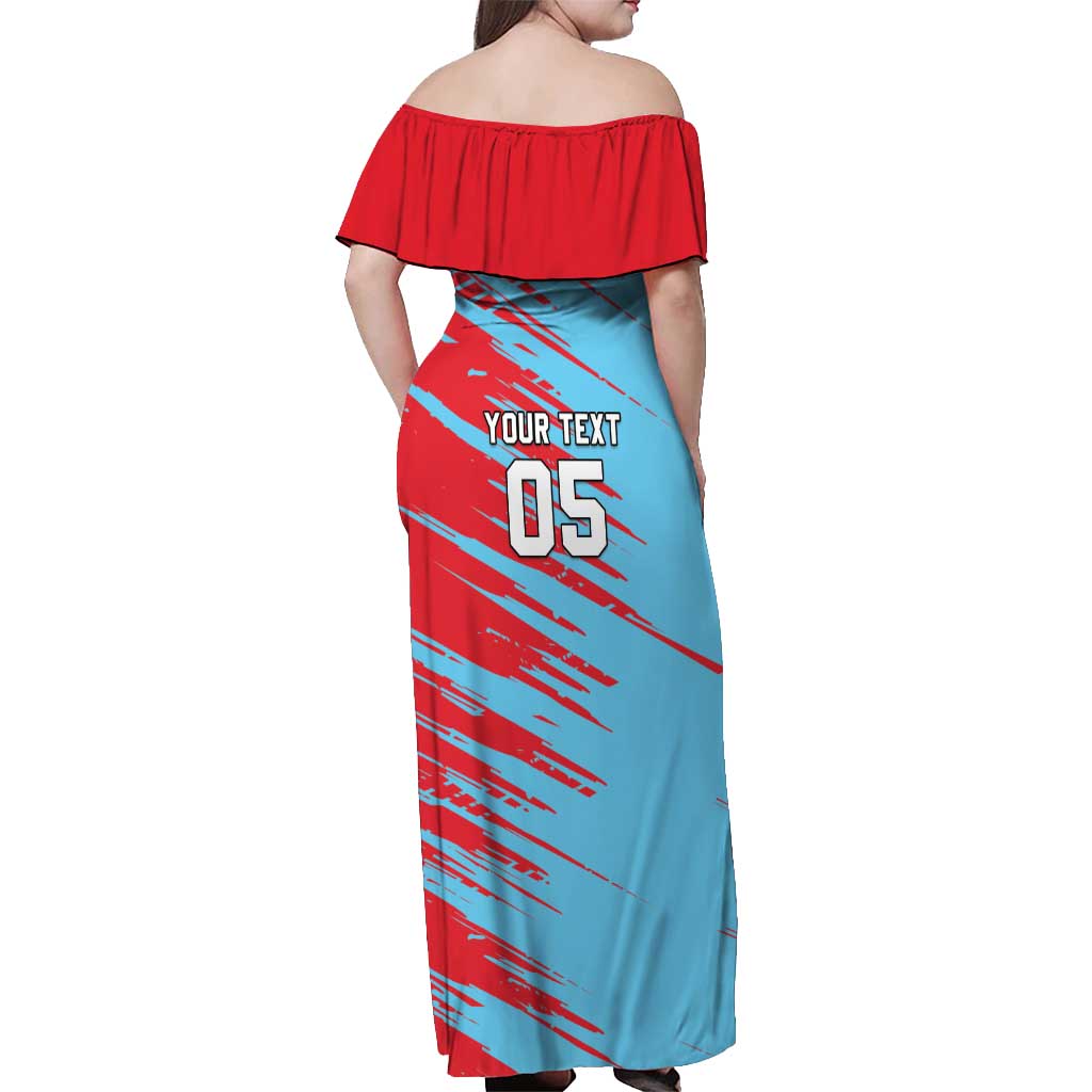 Custom Kuwait Cricket Off Shoulder Maxi Dress Unique Style LT05 - Wonder Print Shop