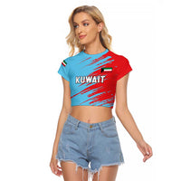 Custom Kuwait Cricket Raglan Cropped T Shirt Unique Style LT05 - Wonder Print Shop