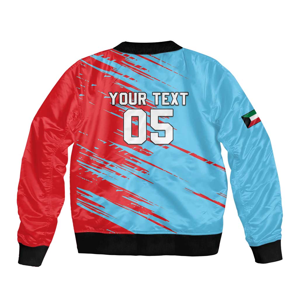 Custom Kuwait Cricket Sleeve Zip Bomber Jacket Unique Style LT05 - Wonder Print Shop