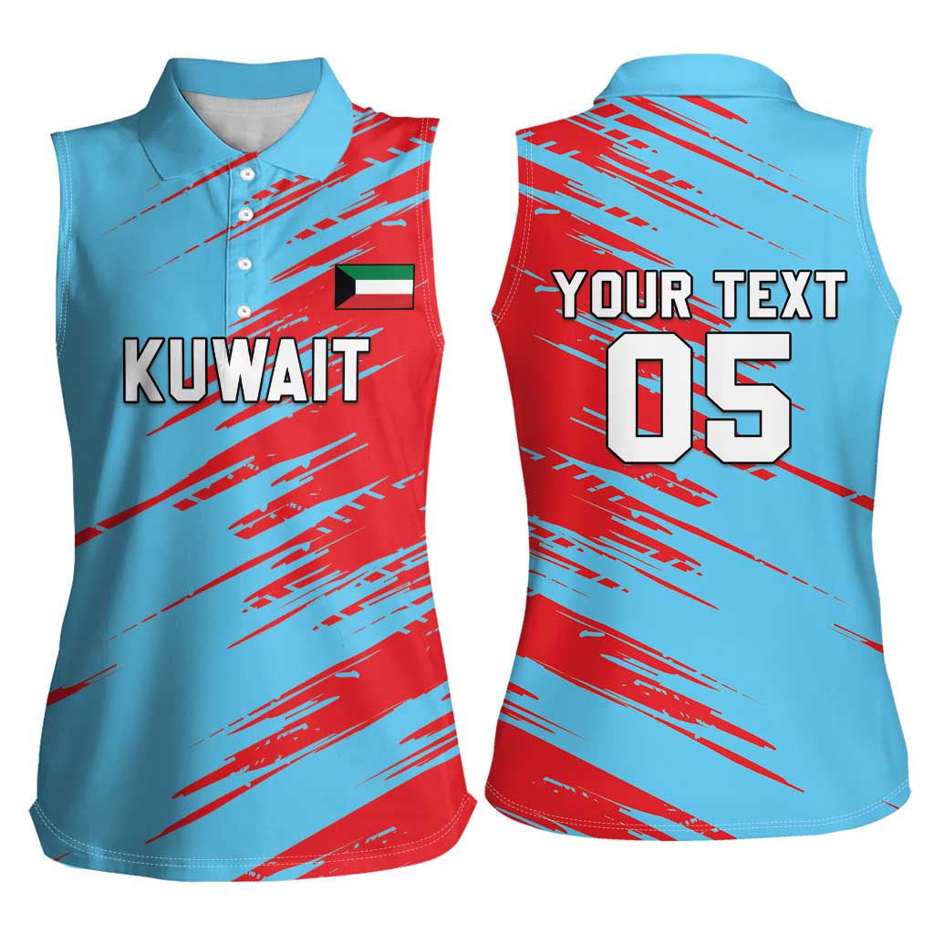 Custom Kuwait Cricket Women Sleeveless Polo Shirt Unique Style LT05 - Wonder Print Shop