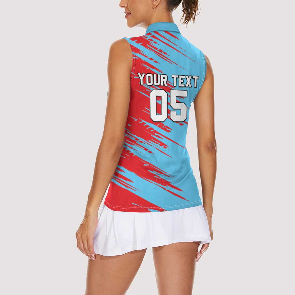 Custom Kuwait Cricket Women Sleeveless Polo Shirt Unique Style LT05 - Wonder Print Shop