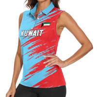 Custom Kuwait Cricket Women Sleeveless Polo Shirt Unique Style LT05 - Wonder Print Shop
