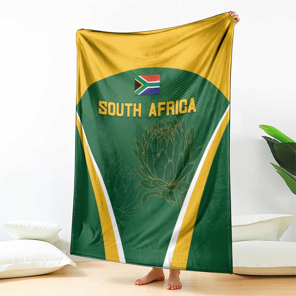 South Africa Cricket Blanket Go Champions Protea Pattern