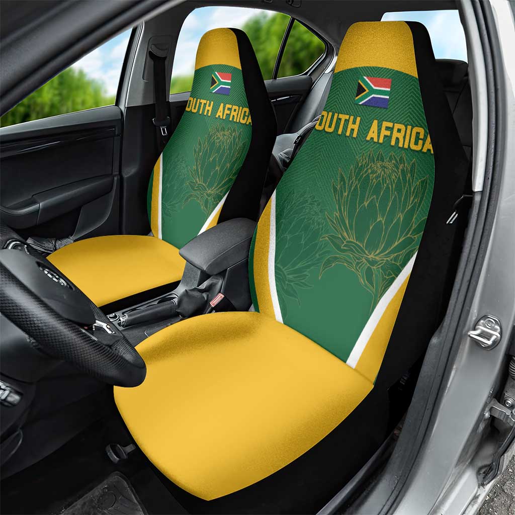 South Africa Cricket Car Seat Cover Go Champions Protea Pattern LT05 - Wonder Print Shop