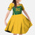 Custom South Africa Cricket Family Matching Off The Shoulder Long Sleeve Dress and Hawaiian Shirt Go Champions Protea Pattern LT05 - Wonder Print Shop