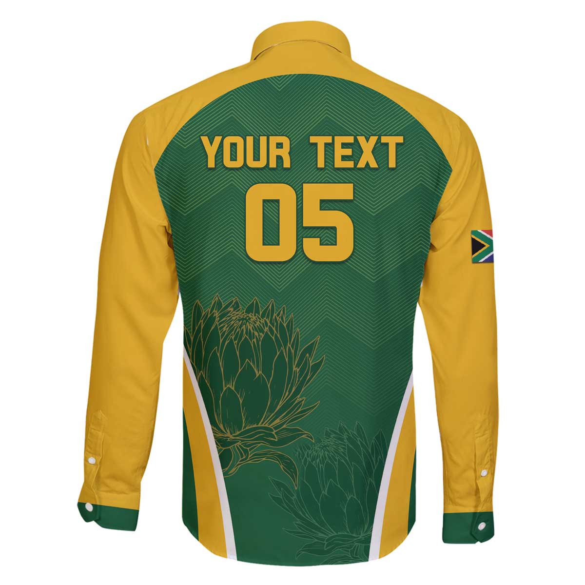 Custom South Africa Cricket Family Matching Off The Shoulder Long Sleeve Dress and Hawaiian Shirt Go Champions Protea Pattern LT05 - Wonder Print Shop