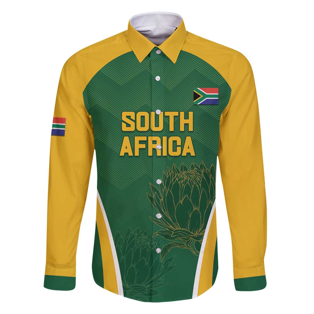 Custom South Africa Cricket Family Matching Tank Maxi Dress and Hawaiian Shirt Go Champions Protea Pattern LT05 - Wonder Print Shop