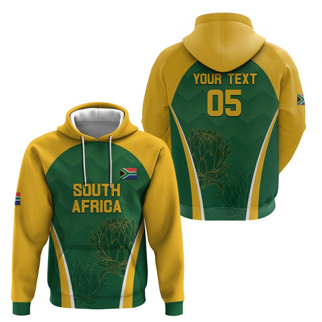 Custom South Africa Cricket Hoodie Go Champions Protea Pattern LT05 - Wonder Print Shop