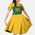 Custom South Africa Cricket Kid Short Sleeve Dress Go Champions Protea Pattern LT05 - Wonder Print Shop