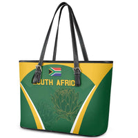 South Africa Cricket Leather Tote Bag Go Champions Protea Pattern LT05 - Wonder Print Shop