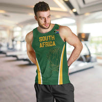 Custom South Africa Cricket Men Tank Top Go Champions Protea Pattern LT05 - Wonder Print Shop
