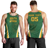 Custom South Africa Cricket Men Tank Top Go Champions Protea Pattern LT05 - Wonder Print Shop