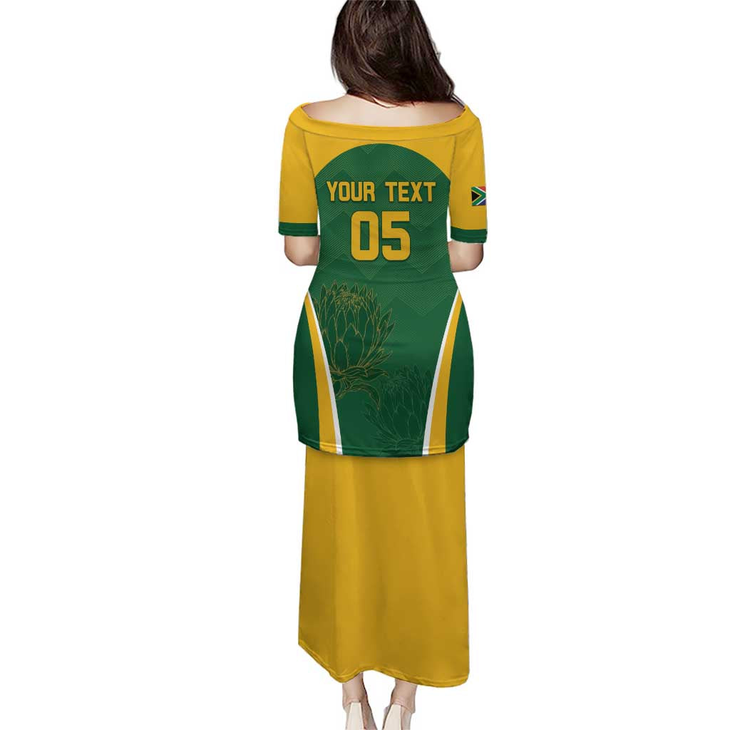 Custom South Africa Cricket Puletasi Go Champions Protea Pattern LT05 - Wonder Print Shop